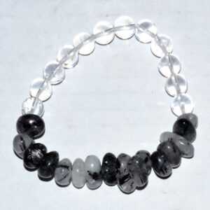 Nuggets, Quartz with Tourmaline & Quartz gemstone bracelet