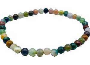 4mm Moss agate stretch bracelet