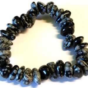 Snowflate Obsidian gemstone bracelet stretch