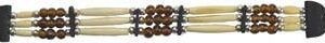 3 Line Brown Beaded Bone Choker