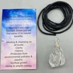Quartz wire wrapped pendant