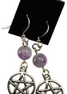 Amethyst Pentagram earrings