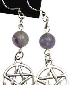 Fluorite Pentagram earrings
