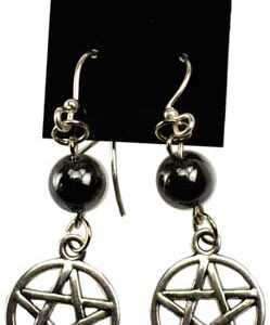 Hematite Pentagram earrings
