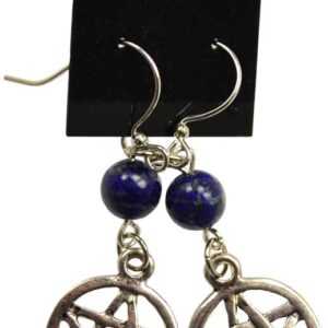 Lapis Pentagram earrings