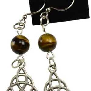 Tiger's Eye Triquetra earrings