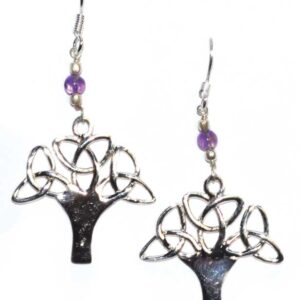 1.25" tree amethyst earrings