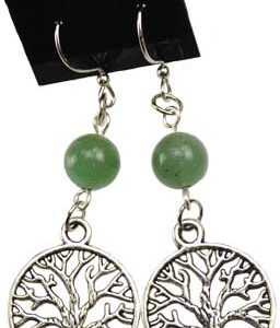 Green Aventurine Tree of Life earrings