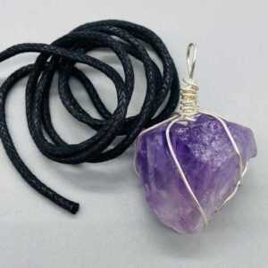 Amethyst wire wrapped pendant