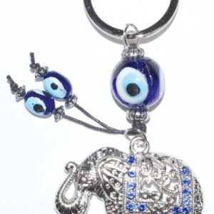Elephant Evil Eye keychain