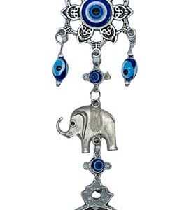 Evil Eye with Hand and Elephants