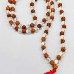 Rudraksha & Quartz japmala