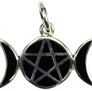 Pentagram Moons sterling silver