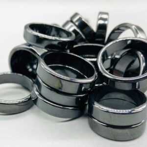 (set of 50) Flat Hematite rings