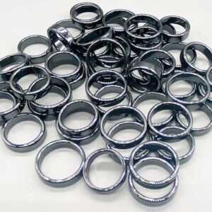(set of 50) Flat Hematite rings