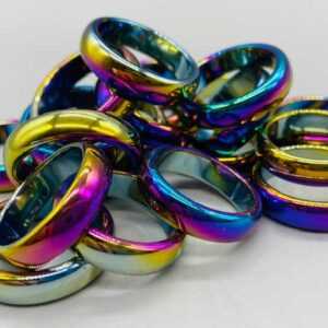 (set of 50) Rainbow Hematite rings