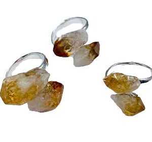 (set of 3) adjustable Citrine rings