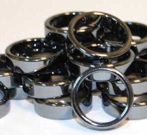 (set of 100) 6mm Flat Hematite rings