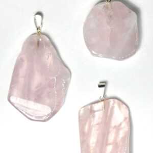 Rose Quartz slice pendant