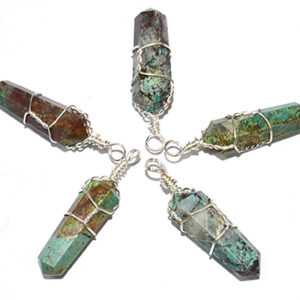 (set of 5) wire wrapped Chrysocolla point