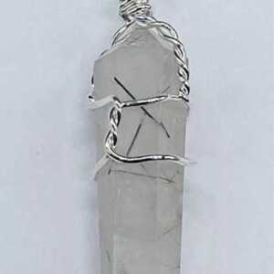 (set of 5) Quartz W Tourmaline wire wrapped point