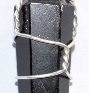 (set of 5) Tourmaline, Black wire wrapped point