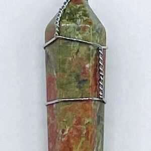 (set of 5) Unakite wire wrapped point