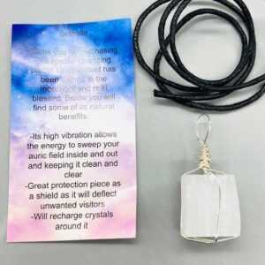 Selenite wire wrapped necklace