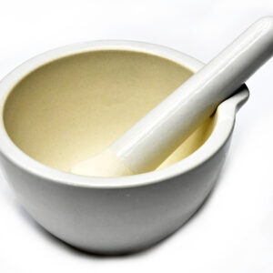 5" Mortar/Pestle white ceramic