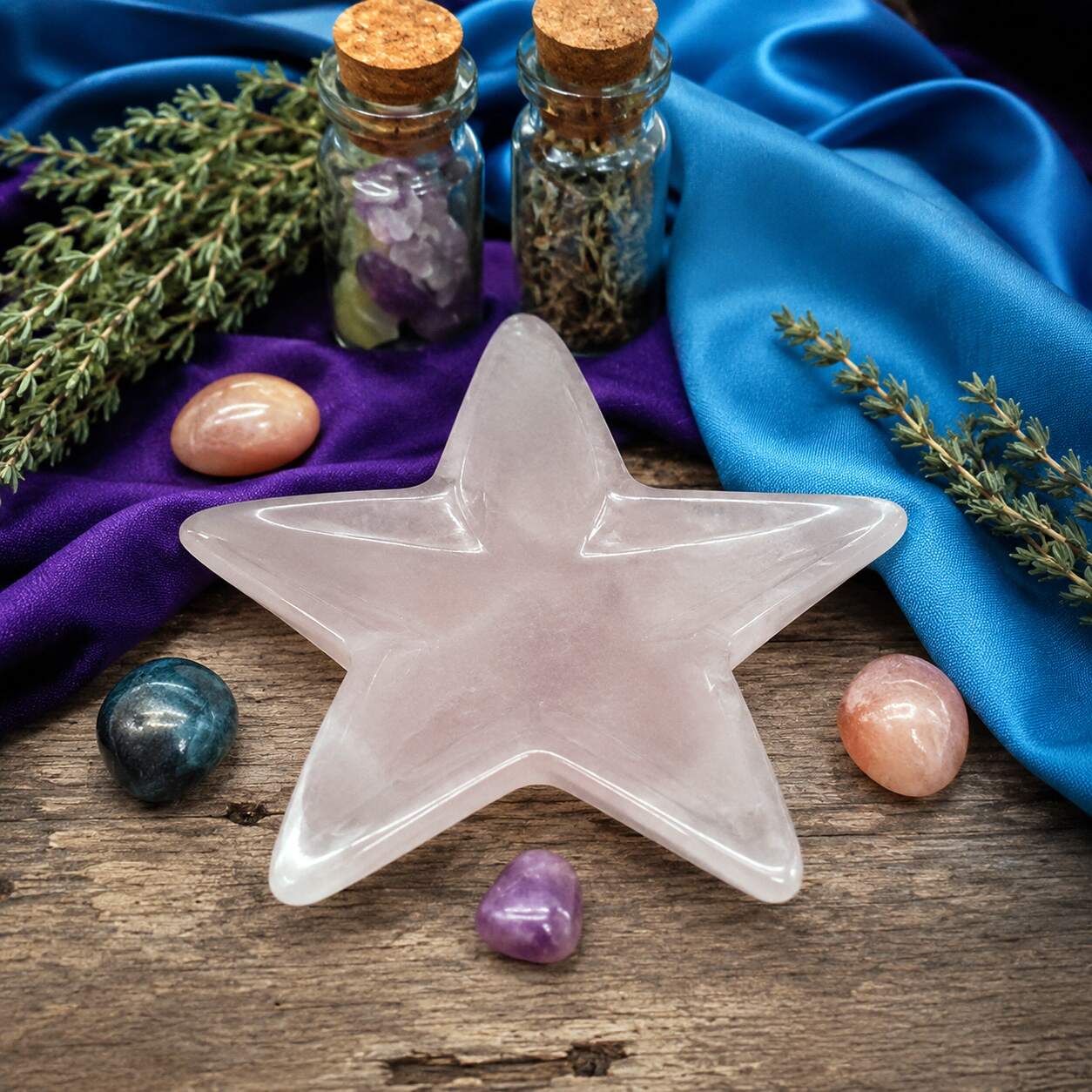 Pink Calcite Star Offering Plate