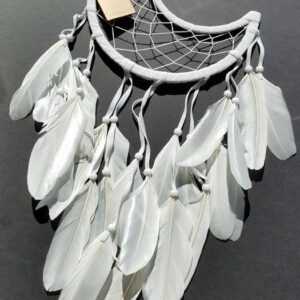 8 1/2" Half Moon white dream catcher