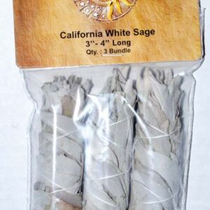 (set of 3) White Sage smudge stick 3"