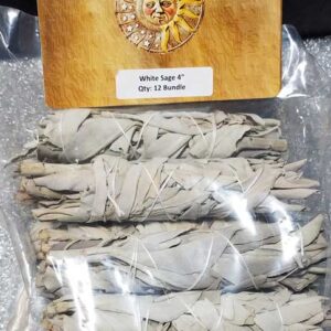 (set of 12) White Sage smudge stick 3 1/2"