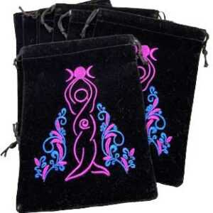 (set of 10) 5"x 7" Goddess Black velveteen bag