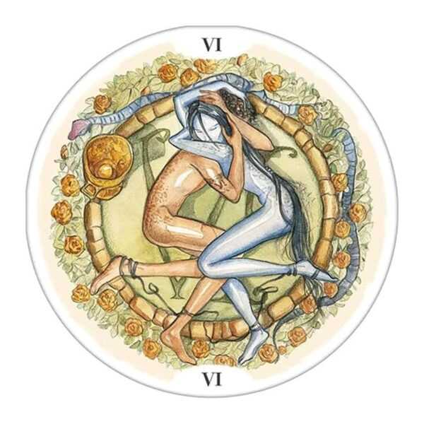 Round tarot cards the lovers