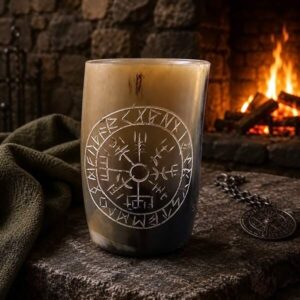 Rune Buffalo Horn Mug 4 Inch