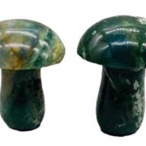 (set of 2) 1 3/4" Mushroom Moss Agate