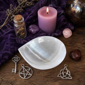 Selenite Drop Bowl 4 Inches