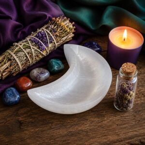 Selenite Half Moon Bowl 4 Inches