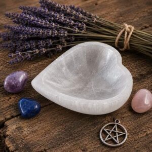 Selenite Heart Bowl 4 Inches