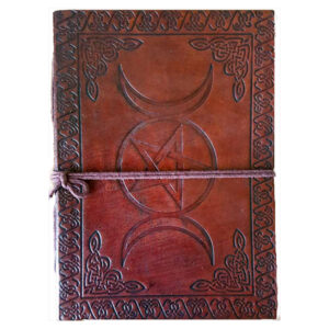 Triple Moon Pentacle Leather Journal
