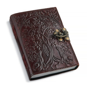 Wolves Leather Journal with Tree of Life