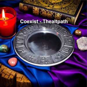 Zodiac Offering Plate & Pillar Candle Holder