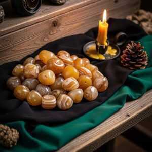 banded agate tumbled one pound bulk crystals