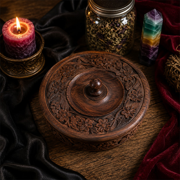 floral wooden bowl lid 5 inch
