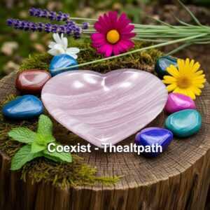 pink calcite heart shape offering plate