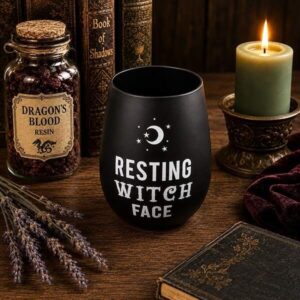 resting witch face glass