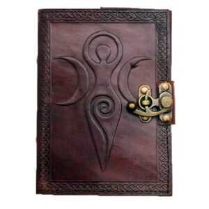triple goddess leather journal