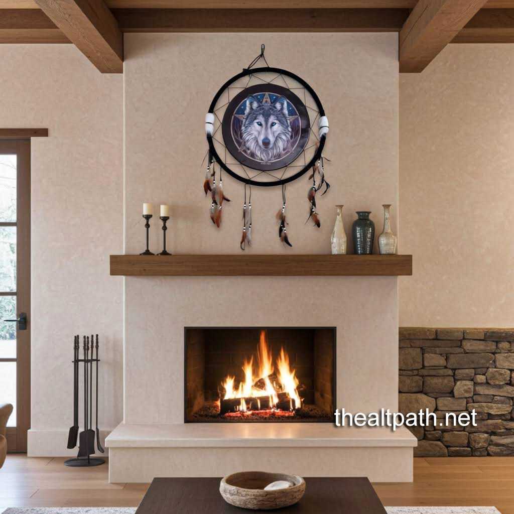 wolf head dream catcher Lisa Parker artwork