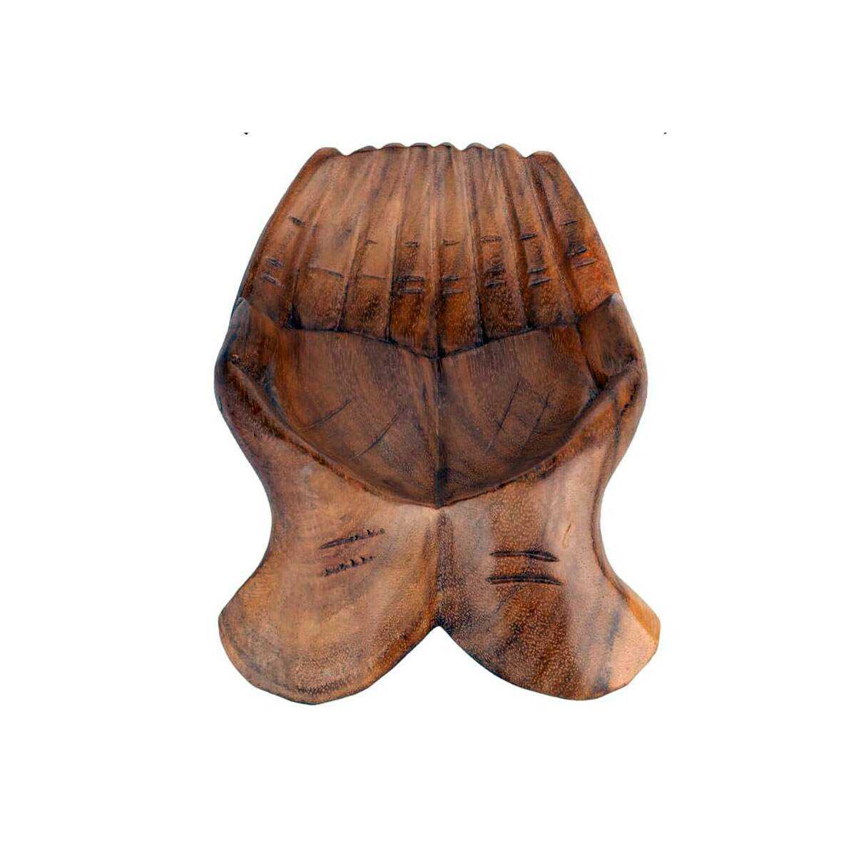 wood hands offering bowl 7 inch